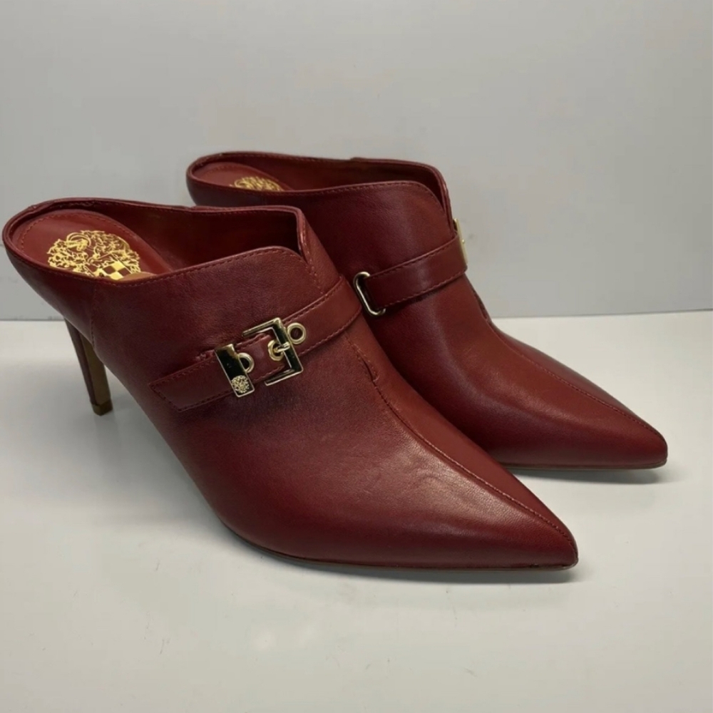 🎄 Vince Camuto Leather Maskelynn Pointed Mule Heels🎄